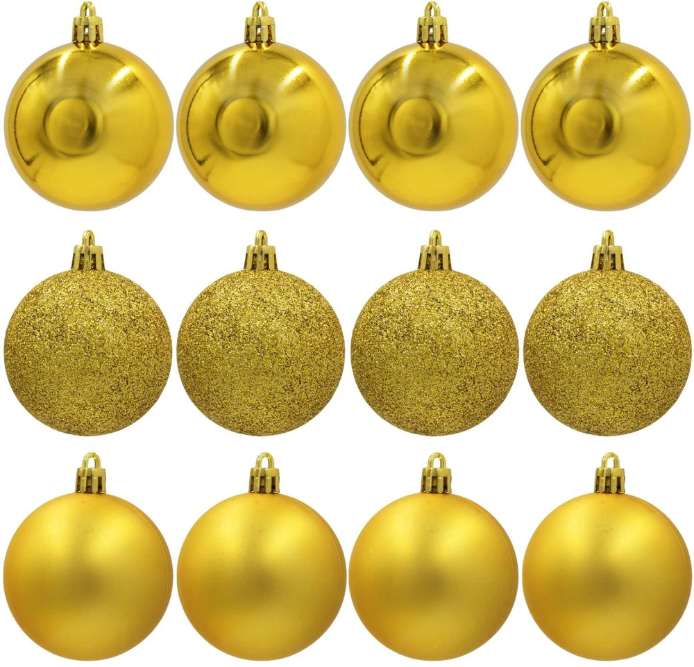 Christmas Decoration Neišardomos Kalėdinės Burbuliukai 12 vnt 6 cm Auksiniai