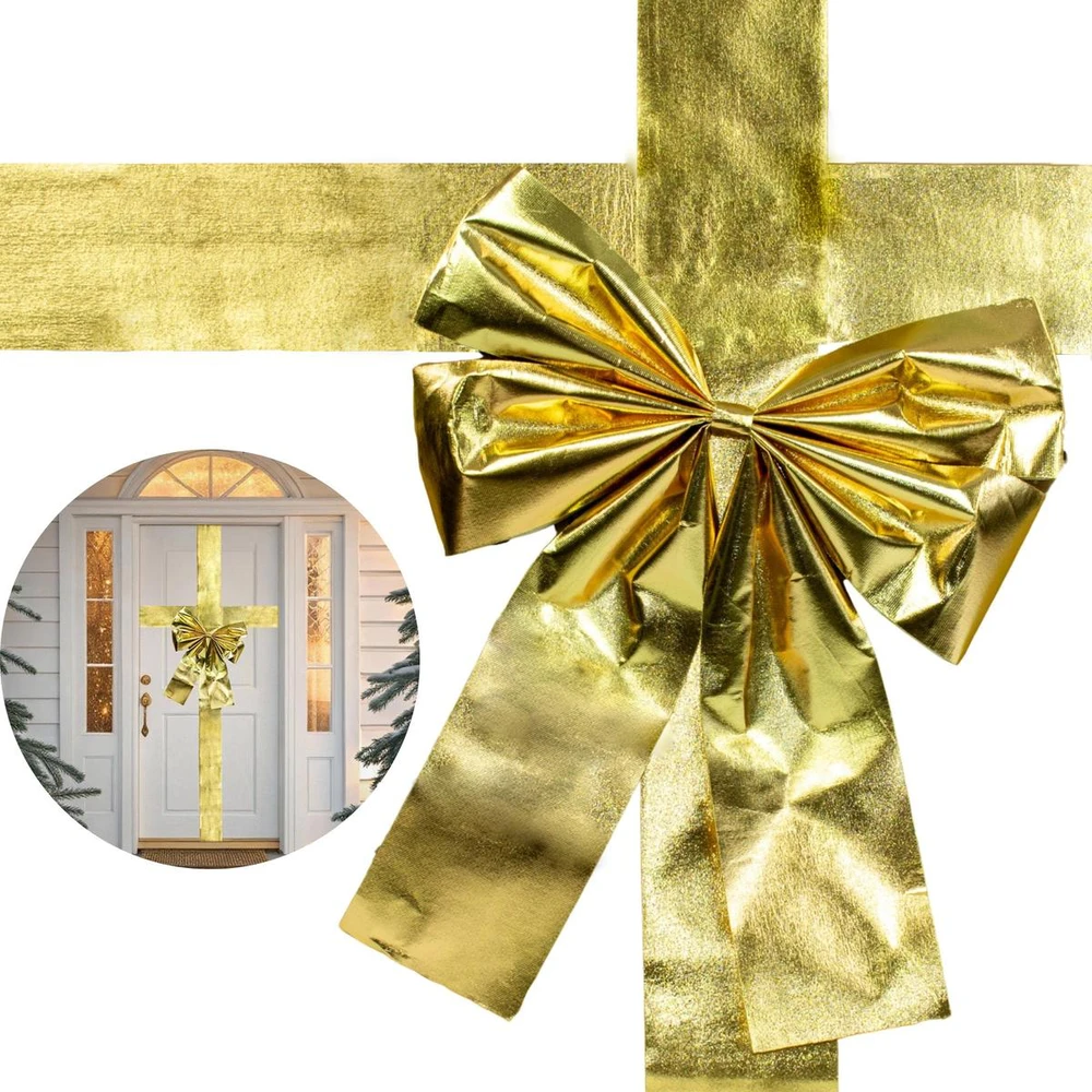 Christmas Decoration Dekoratyvinė juosta durelėms auksinė, 33x42 cm