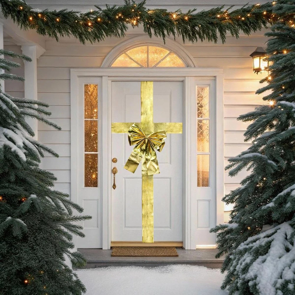 Christmas Decoration Dekoratyvinė juosta durelėms auksinė, 33x42 cm