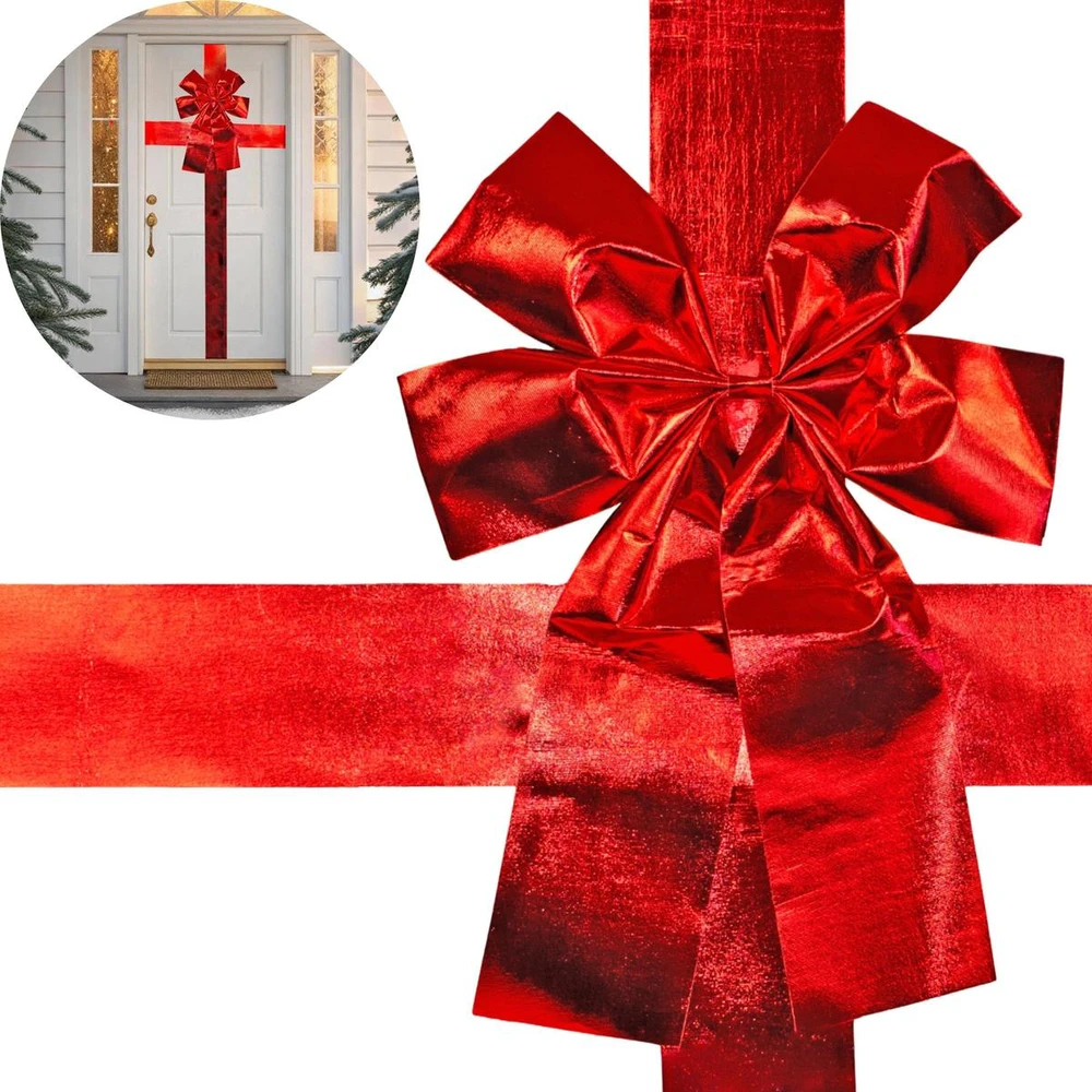Christmas Decoration Dekoratyvinė juostelė durelėms Raudona 33x42 cm - Kalėdų dekoracija