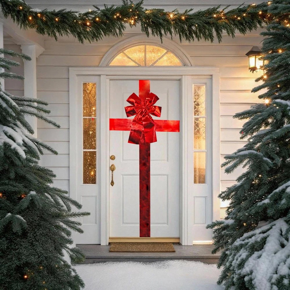 Christmas Decoration Dekoratyvinė juostelė durelėms Raudona 33x42 cm - Kalėdų dekoracija