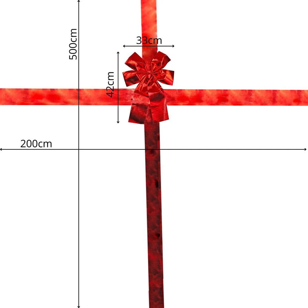 Christmas Decoration Dekoratyvinė juostelė durelėms Raudona 33x42 cm - Kalėdų dekoracija