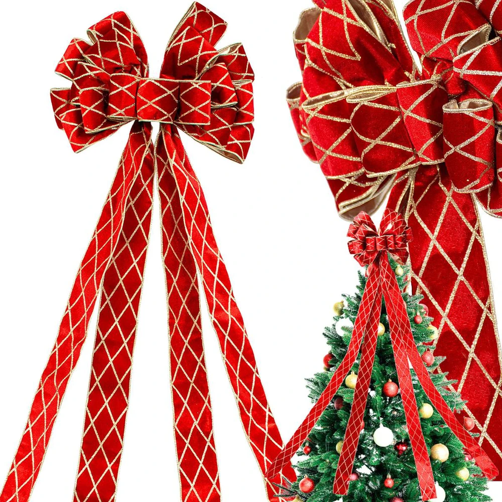 Christmas Decoration Dekoratyvinė juosta Kalėdų eglutei Raudona 130x33 cm