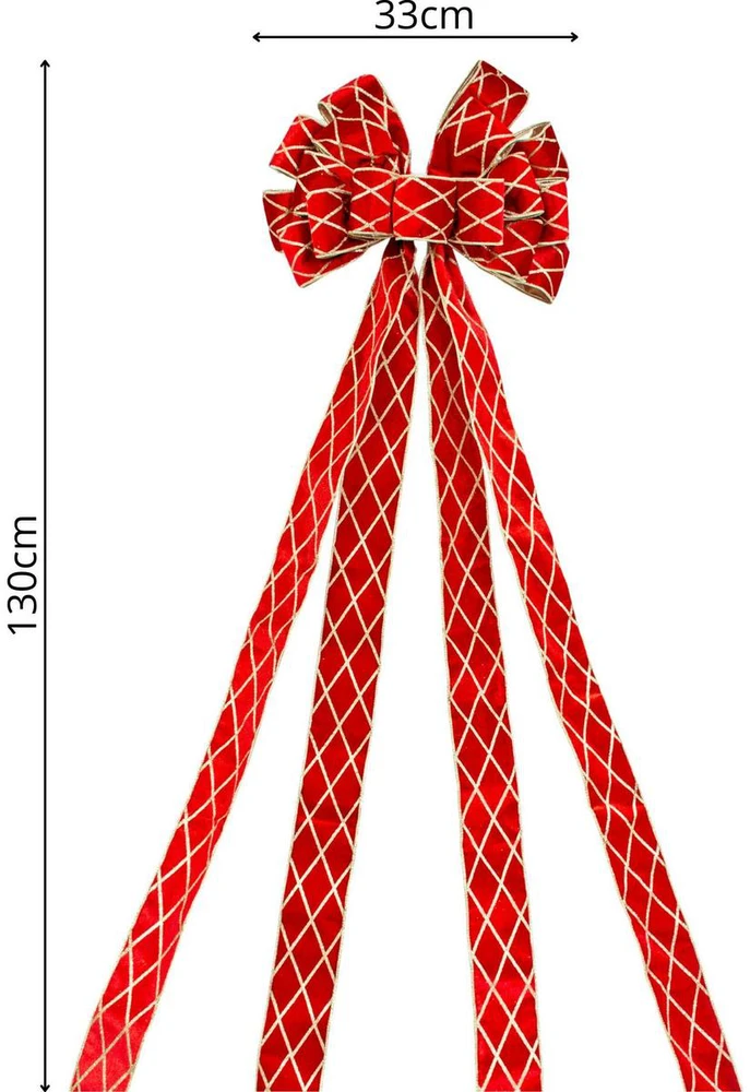 Christmas Decoration Dekoratyvinė juosta Kalėdų eglutei Raudona 130x33 cm