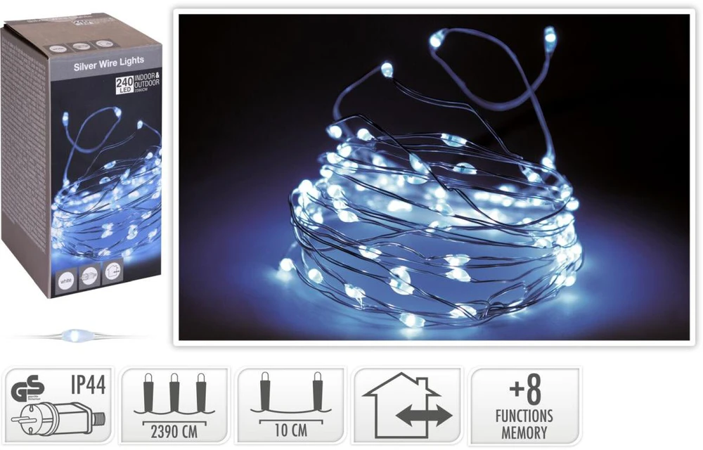 Christmas Decoration LED girlianda su 240 šaltų baltų diodų