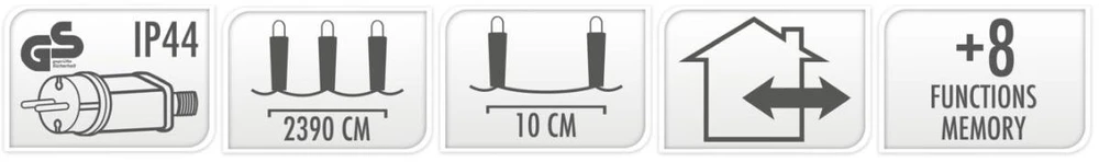 Christmas Decoration LED VIELUČIŲ GIRLIANDA 240 LED ŠILTA BALTA 725500