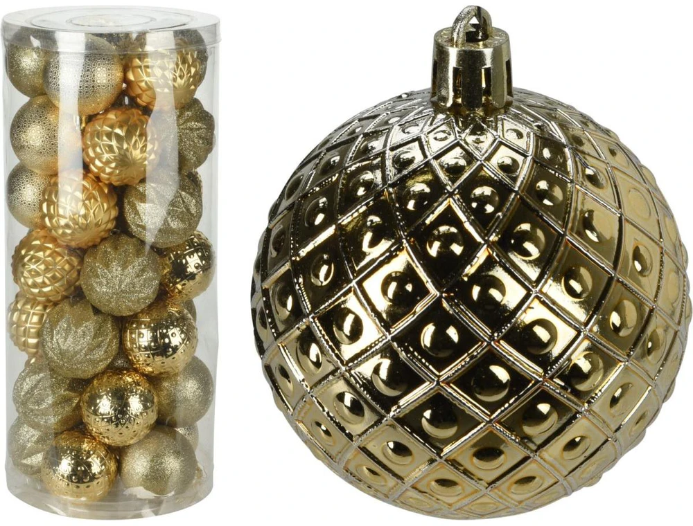Christmas Decoration Kalėdiniai papuošalai Rūtos 35 vnt. auksinės spalvos 6 cm