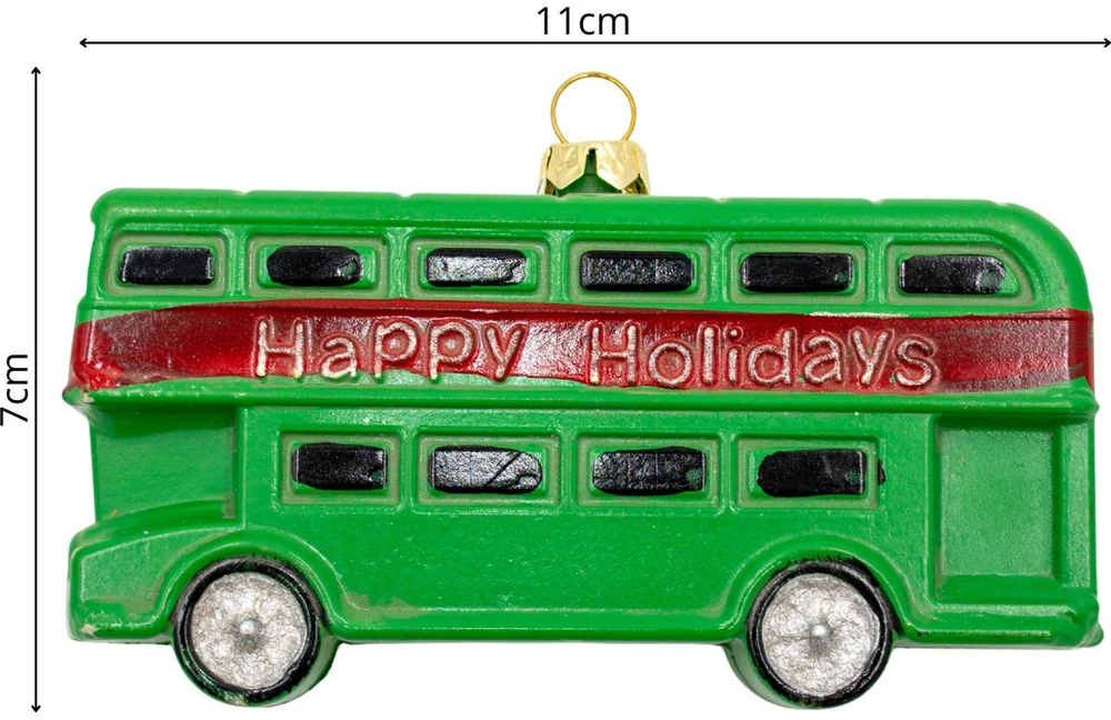 Christmas Decoration plastikinis žaisliukas turistinis autobusas