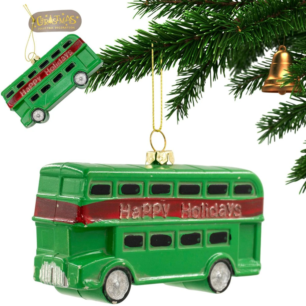 Christmas Decoration plastikinis žaisliukas turistinis autobusas