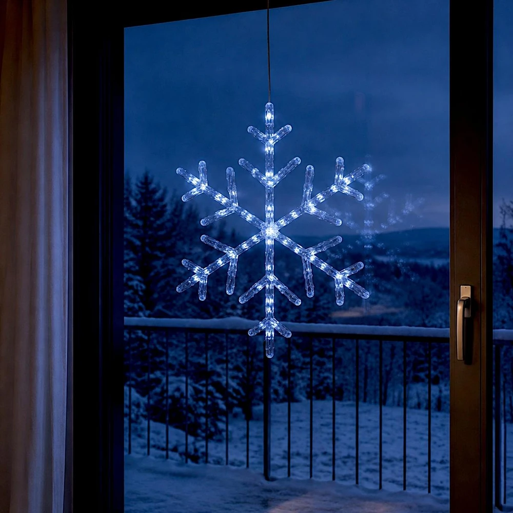 Christmas Decoration Kalėdinė dekoracija SNIEGO LUITAS, šviečianti, kabinama, 40 LED, balta, 1080623