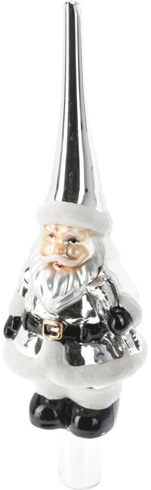 Christmas Decoration STIKLINĖ KALĖDŲ EGLUTĖS VIRŠŪNĖ 28CM SIDABRINIS SENELIS ŠALTIS 1067889