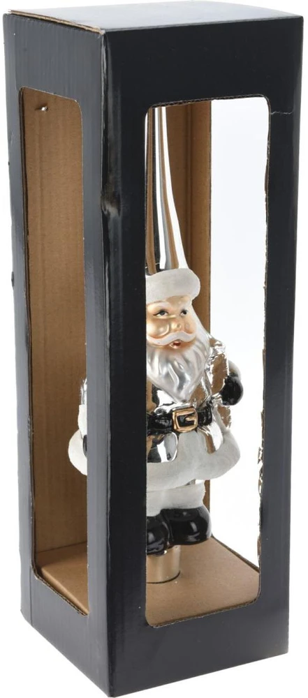 Christmas Decoration STIKLINĖ KALĖDŲ EGLUTĖS VIRŠŪNĖ 28CM SIDABRINIS SENELIS ŠALTIS 1067889