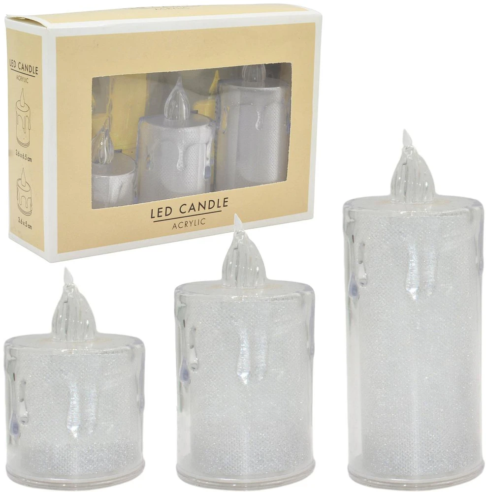 Christmas Gifts trijų LED dekoratyvinių žvakių rinkinys