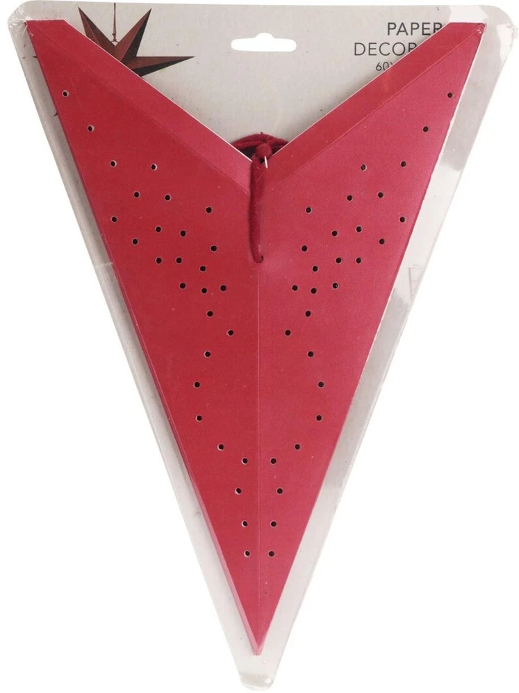 Christmas Gifts Popierinė Dekoratyvinė Žvaigždė 60 cm Raudona - Kalėdinis Ornamentas