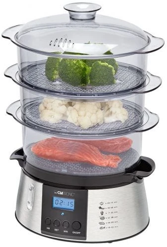 Clatronic DG 3547 steam cooker 3 basket(s) Juodas,Nerūdijantis plienas 800 W