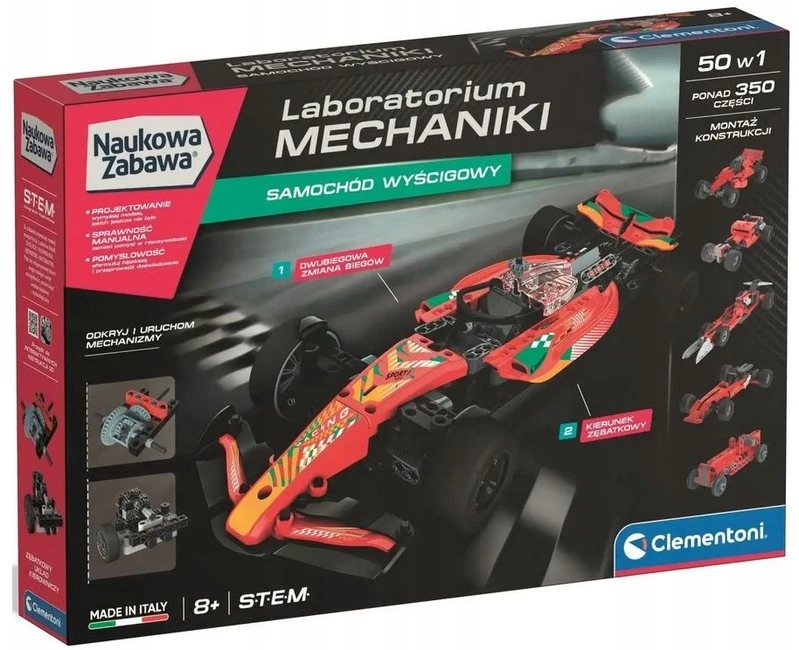 Clementoni mokslinė pramoga – mechanikos laboratorija: lenktyninis automobilis