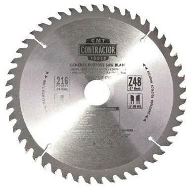 Pjovimo diskas medienai CMT Contractor; 216x2,4x30; Z48; -5°