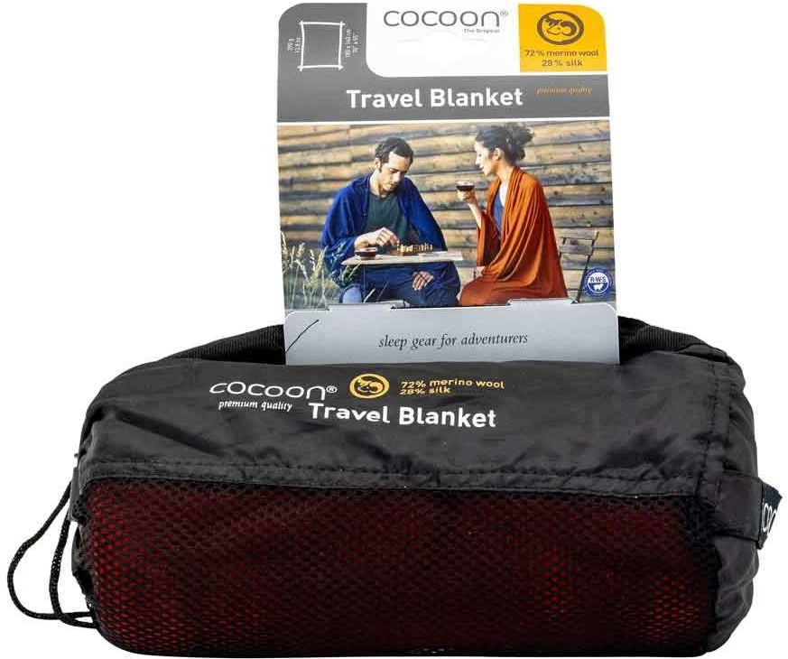 Kelioninė antklodė COCOON Merino Wool/Silk Travel Blanket - Raudona