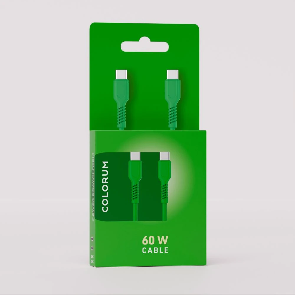 COLORUM laidas USB-C – USB-C 1,8m 3A CK60-CC-04 xGreen