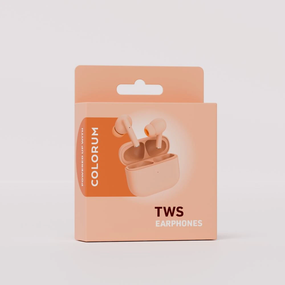 COLORUM TWS „Bluetooth“ ausinės CTWS-14 x Peach Fuzz