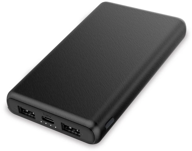 Contact Powebank 10000mAh 10W+cable USB-A USB-C Juodas
