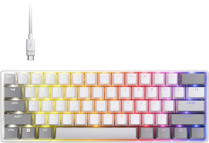 CORSAIR CLIPPER PRO MINI 60 Hall Effect Klaviatūra žaidimams Baltas