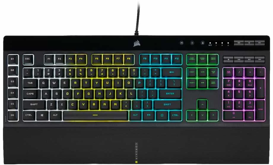Žaidimų klaviatūra Corsair K55 RGB Pro su 5 zonų RGB pašvietimu, ENG išdėstymas