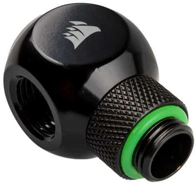 Corsair „Hydro X“ serijos XF adapteris Y formos skirstytuvas G1/4 colio AG į 2x G1/4 colio IG - pasukamas, juodas
