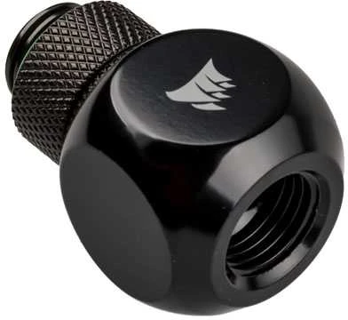 Corsair „Hydro X“ serijos XF adapteris Y formos skirstytuvas G1/4 colio AG į 2x G1/4 colio IG - pasukamas, juodas