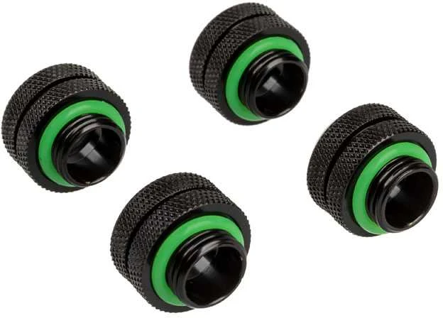 Corsair „Hydro X“ serijos XF kietos linijos jungtis, tiesi G1/4 colio iki 12 mm išorinio skersmens kieto vamzdžio – 4 vnt. pakuotėje, juodas
