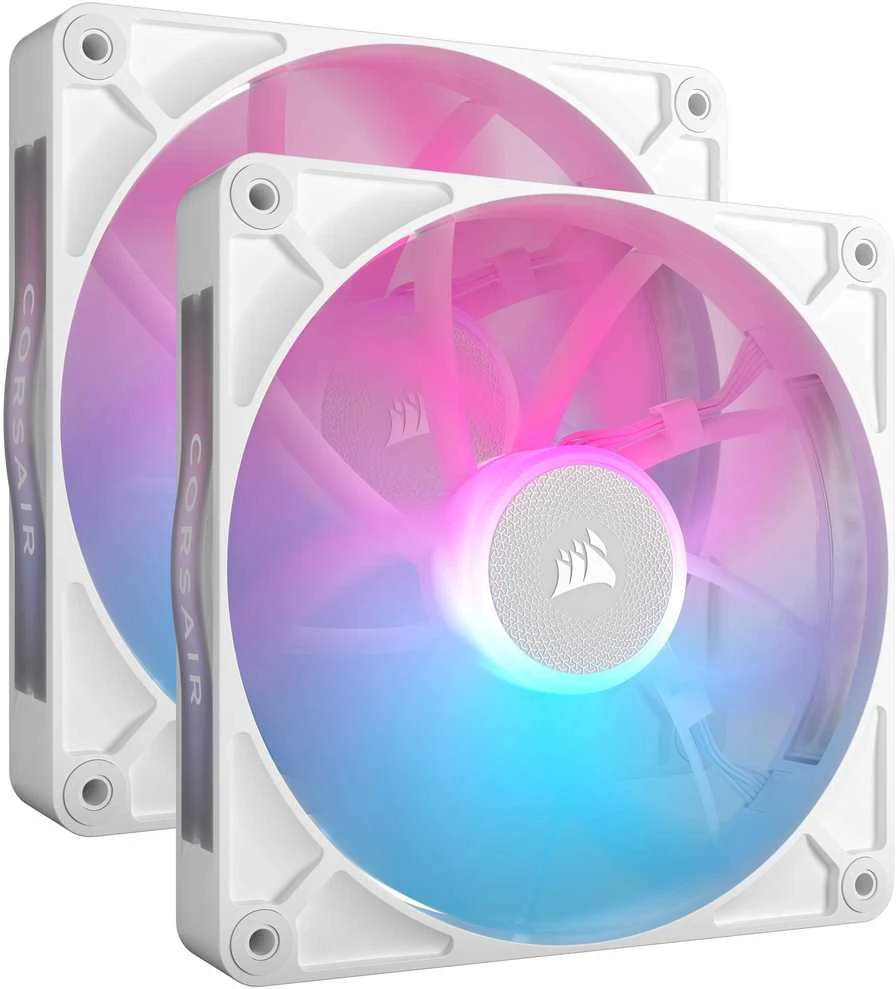 Corsair iCUE LINK RX140 RGB Series, PWM korpuso ventiliatorius 2er Pack – 140mm, baltos spalvos
