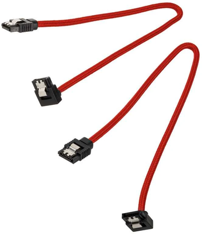 „Corsair Premium SATA“ kampinis kabelis, raudonas, 30 cm, 2 vnt. pakuotėje