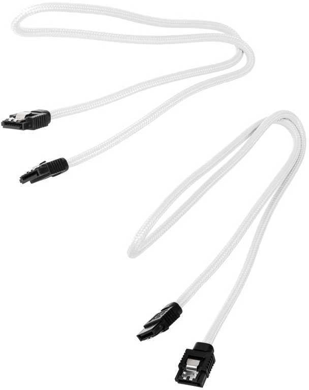 „Corsair Premium SATA“ kabelis su įdėklu, baltas 60 cm, 2 vnt. pakuotėje