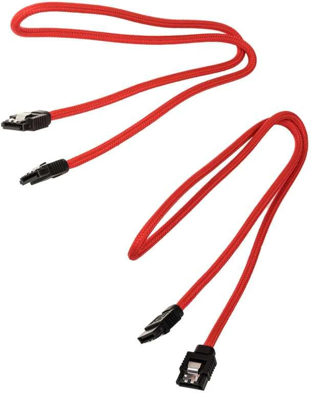 „Corsair Premium“ SATA kabelis su įmautėle, raudonas, 60 cm, 2 vnt. pakuotėje
