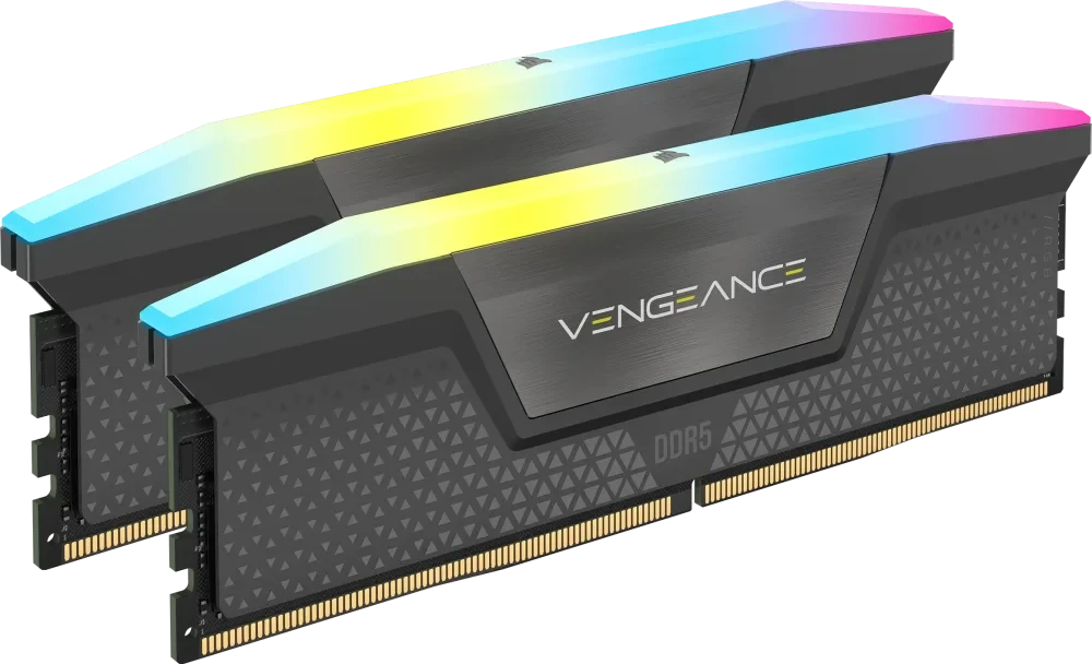 Corsair DDR5 Vengeance RGB 32 GB (2×16 GB) 6000 MHz CL38 atmintis su Intel XMP ir AMD EXPO palaikymu