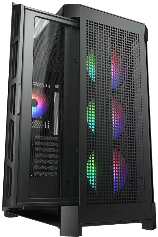 COUGAR Duoface Pro RGB kompiuterio korpusas, vidutinio dydžio bokštas, Juodas