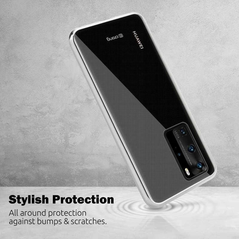 Crong Crystal Slim Cover – apsauginis dėklas, skirtas Huawei P40, permatomas
