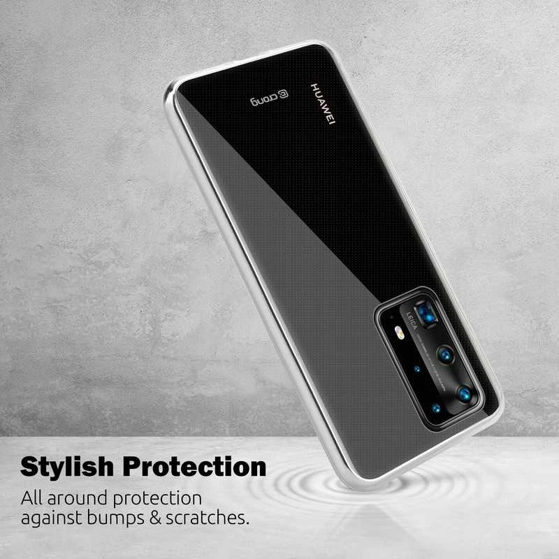 Crong Crystal Slim Cover – apsauginis dėklas, skirtas Huawei P40 Pro, permatomas