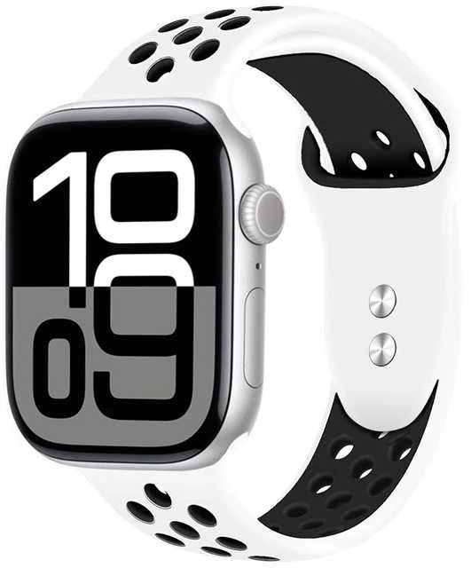 Crong Duo Sport - apyrankė skirta Apple Watch 38/40/41/42 mm baltas/juodas