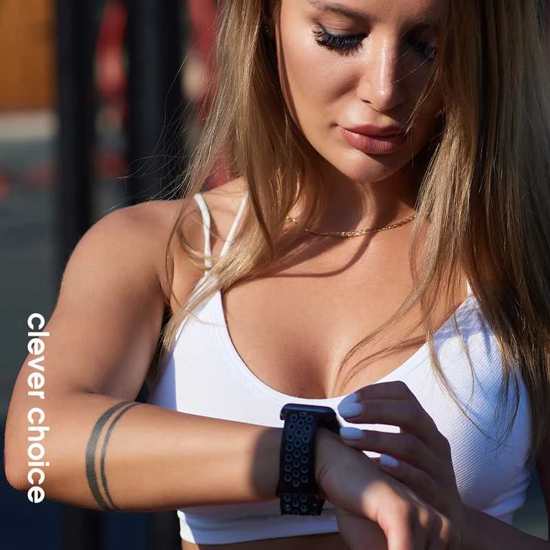 Crong Duo Sport – apyrankė skirta Apple Watch 44/45/46/49 mm pilka/juodas