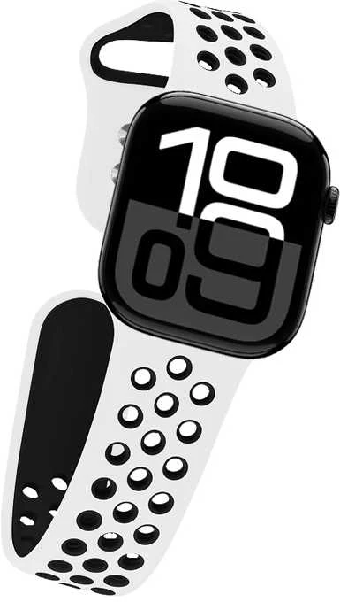Crong Duo Sport - apyrankė skirta Apple Watch 38/40/41/42 mm baltas/juodas