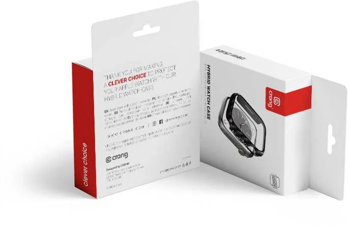 Crong Hybrid Watch Case - dėklas su stiklu skirtas Apple Watch 41mm Carbon