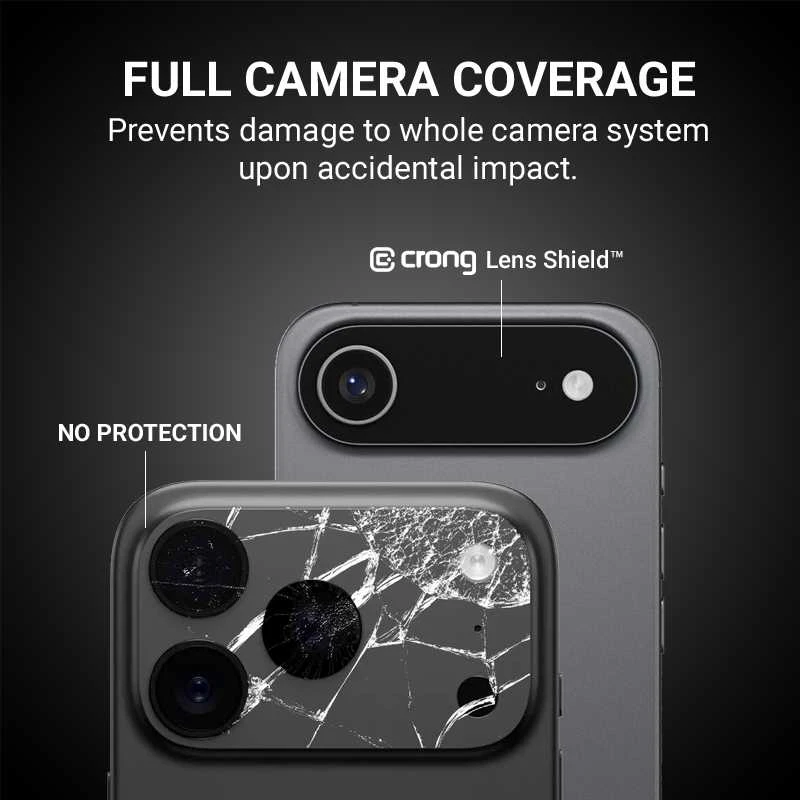 „Crong Lens Shield“ – kameros ir objektyvo stiklas „Apple iPhone Air“