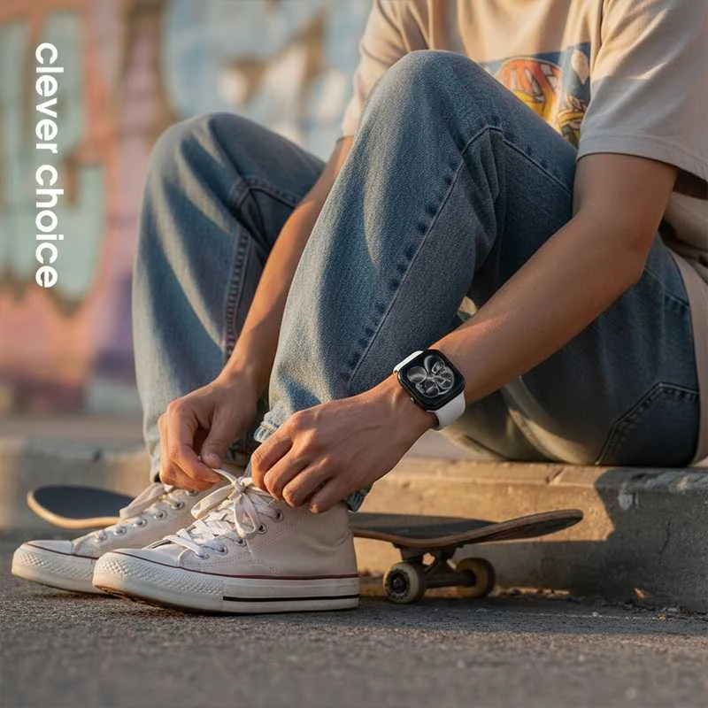 Crong Liquid – apyrankė skirta Apple Watch 38/40/41/42 mm baltas