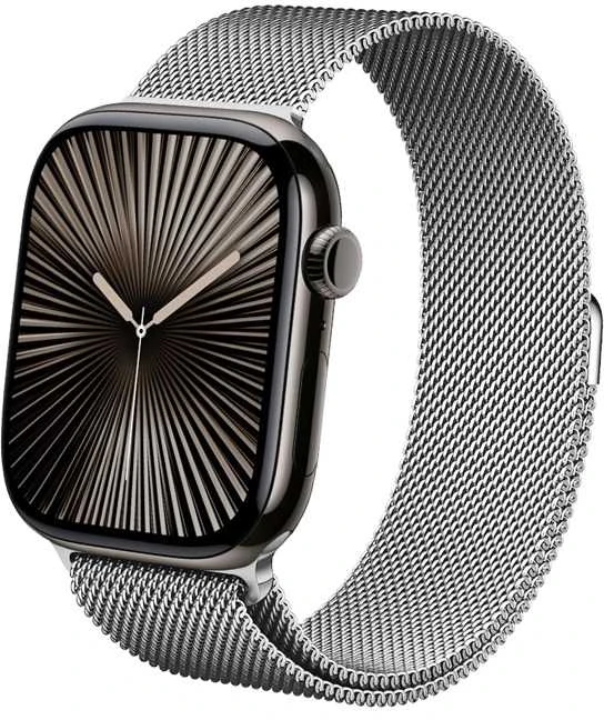 Išmaniojo laikrodžio Apple 1/2/3/4/5 nerūdijančio plieno Crong Milano Steel dirželis, Sidabrinės spalvos, 38/40mm