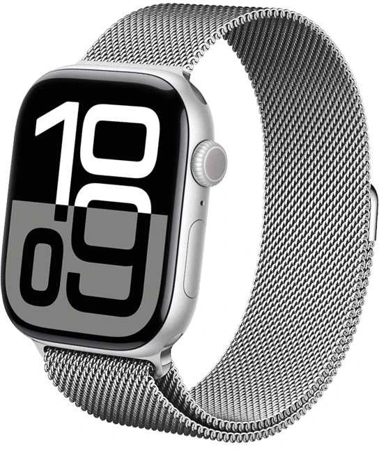 Išmaniojo laikrodžio Apple 1/2/3/4/5 nerūdijančio plieno Crong Milano Steel dirželis, Sidabrinės spalvos, 38/40mm