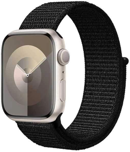 „Crong Nylon Reflex“ sportinis dirželis „Apple Watch“ 38/40/41/42 mm (juodas)