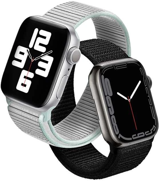 „Crong Nylon Reflex“ – sportinis dirželis „Apple Watch“ 44/45/46/49 mm (juodas)