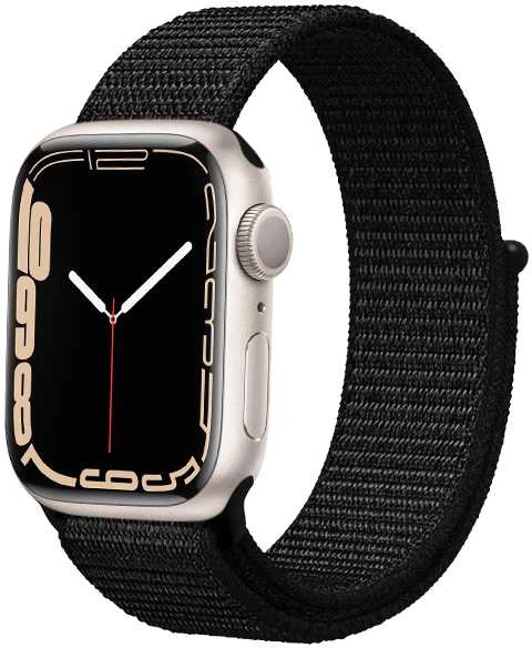 „Crong Nylon Reflex“ – sportinis dirželis „Apple Watch“ 44/45/46/49 mm (juodas)