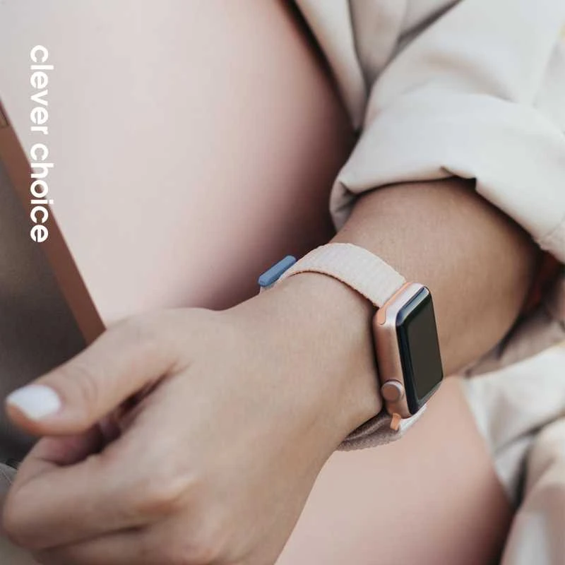 „Crong Nylon“ sportinė apyrankė, skirta „Apple Watch“ 38/40/41/42 mm (žvaigždžių šviesa)